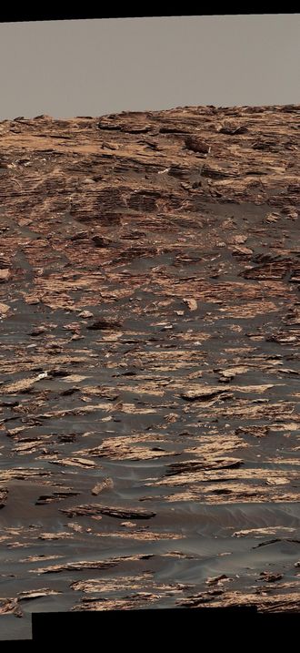 Curiosity View of 'Vera Rubin Ridge' From Below, Sol 1734