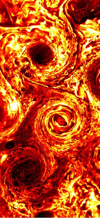Jupiter's South Pole Cyclones in 2016