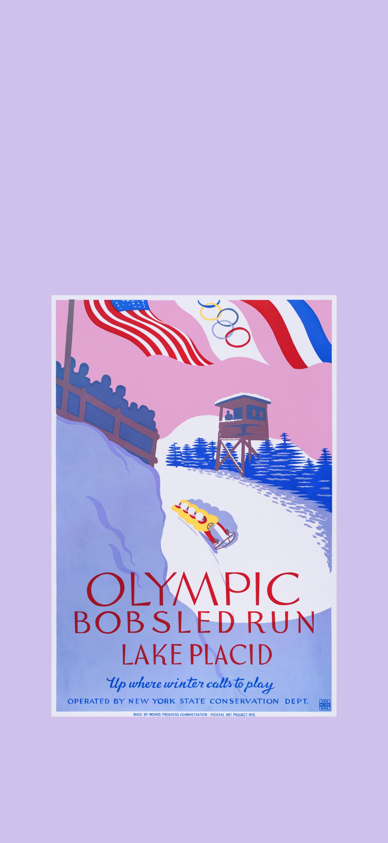 Lake Placid Olympic bobsled run, WPA poster, ca. 1937