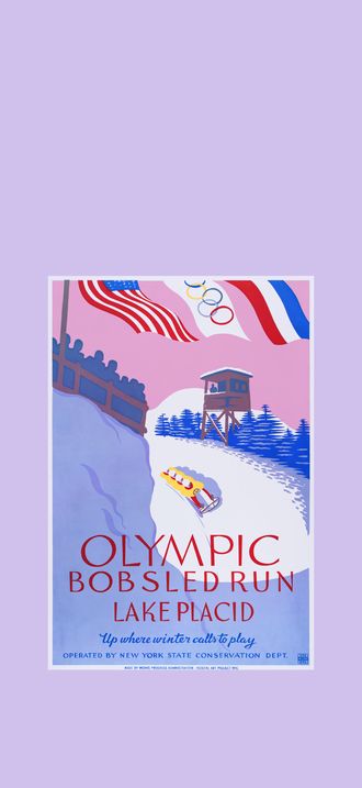 Lake Placid Olympic bobsled run, WPA poster, ca. 1937