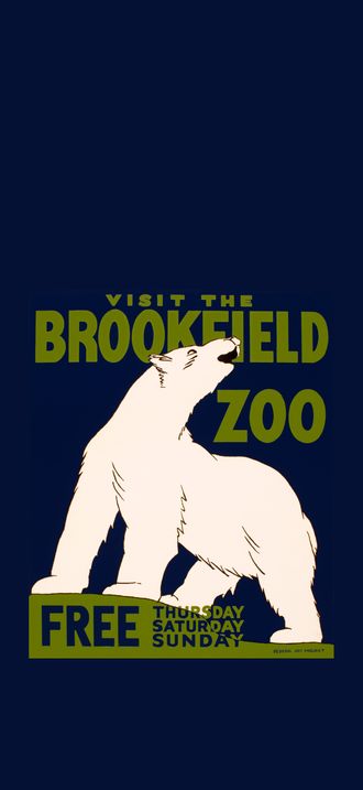 Visit the Brookfield Zoo, WPA poster, 1936