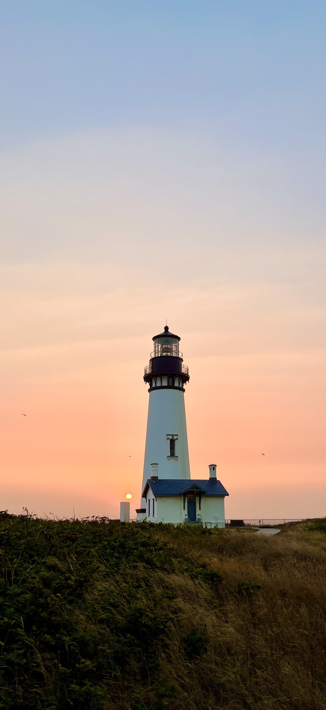 Yaquina Head Lighthouse at sunset