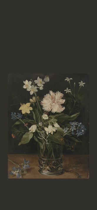 Jan Brueghel - Stilleven met bloemen in een glas
