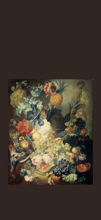Stilleven met bloemen, vruchten en gevogelte Rijksmuseum SK-A-1095