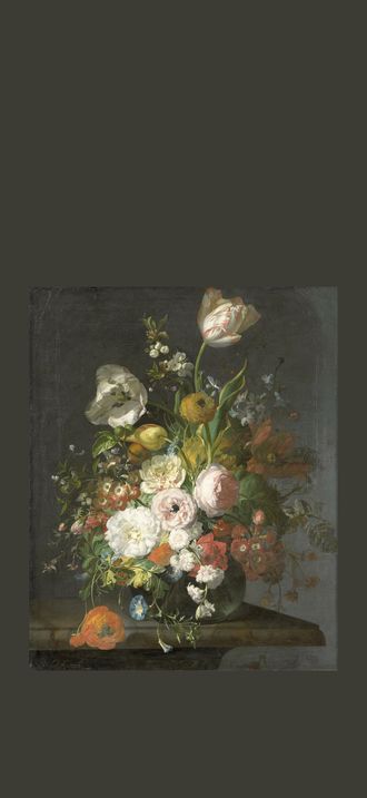 Stilleven met bloemen in een glazen vaas Rijksmuseum SK-A-354