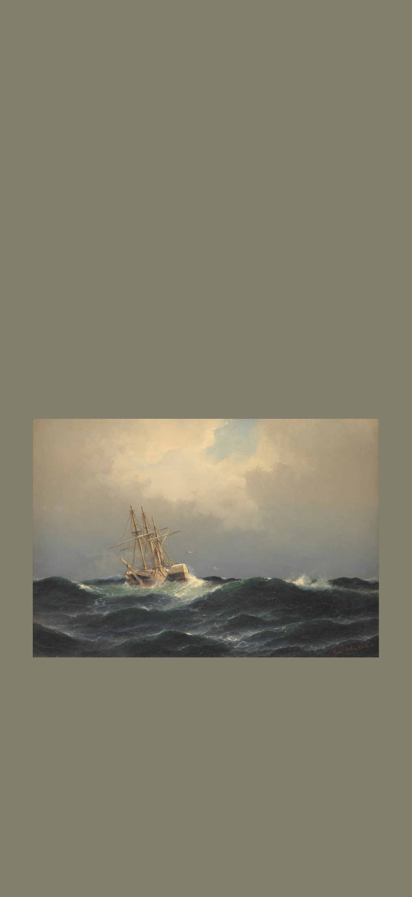 Et dampskib i en storm i Atlanterhavet