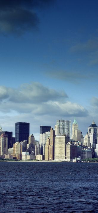 World Trade Center Towers and New York skyline, pre-9-11, New York, New York