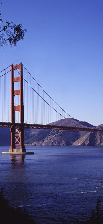 Golden Gate Bridge toward Marin County, California