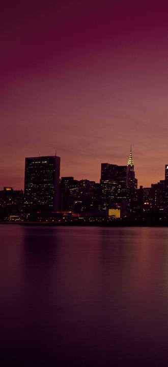 Dusk view of Manhattan Skyline, New York, New York