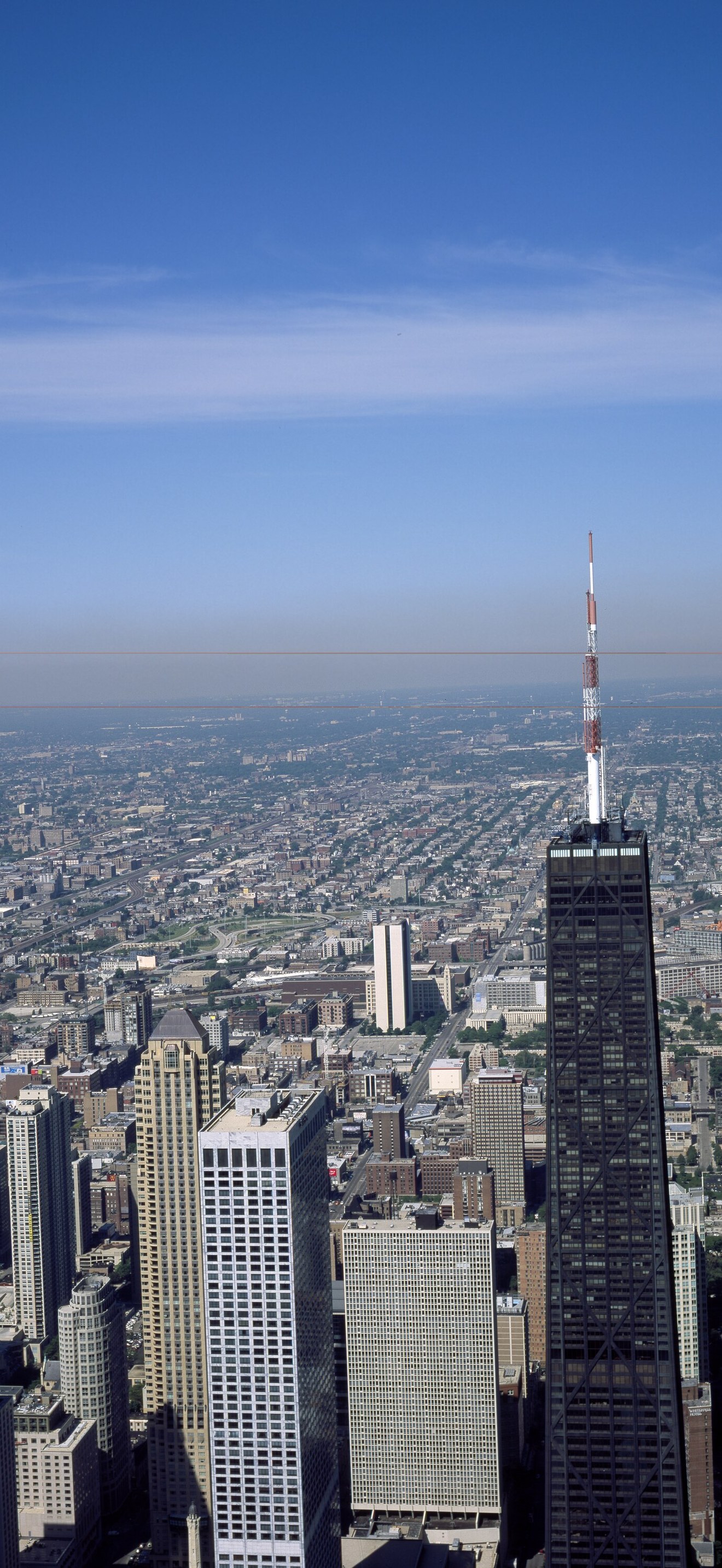 Aerial view of skyline, Chicago, Illinois
