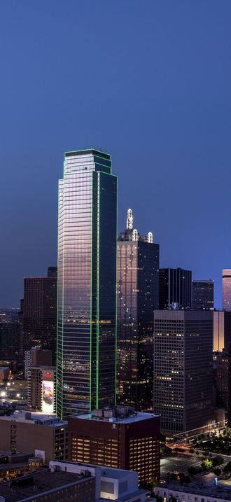 Downtown Dallas at dusk