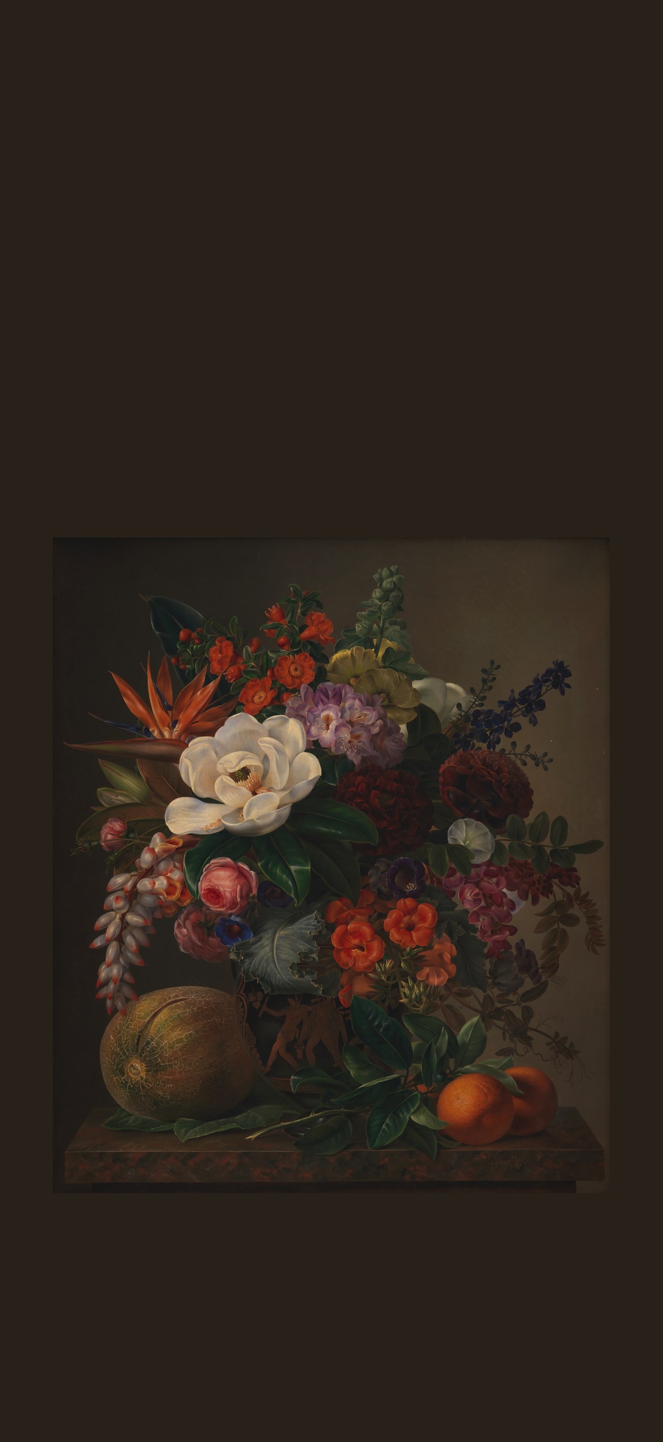 En vase med blomster
