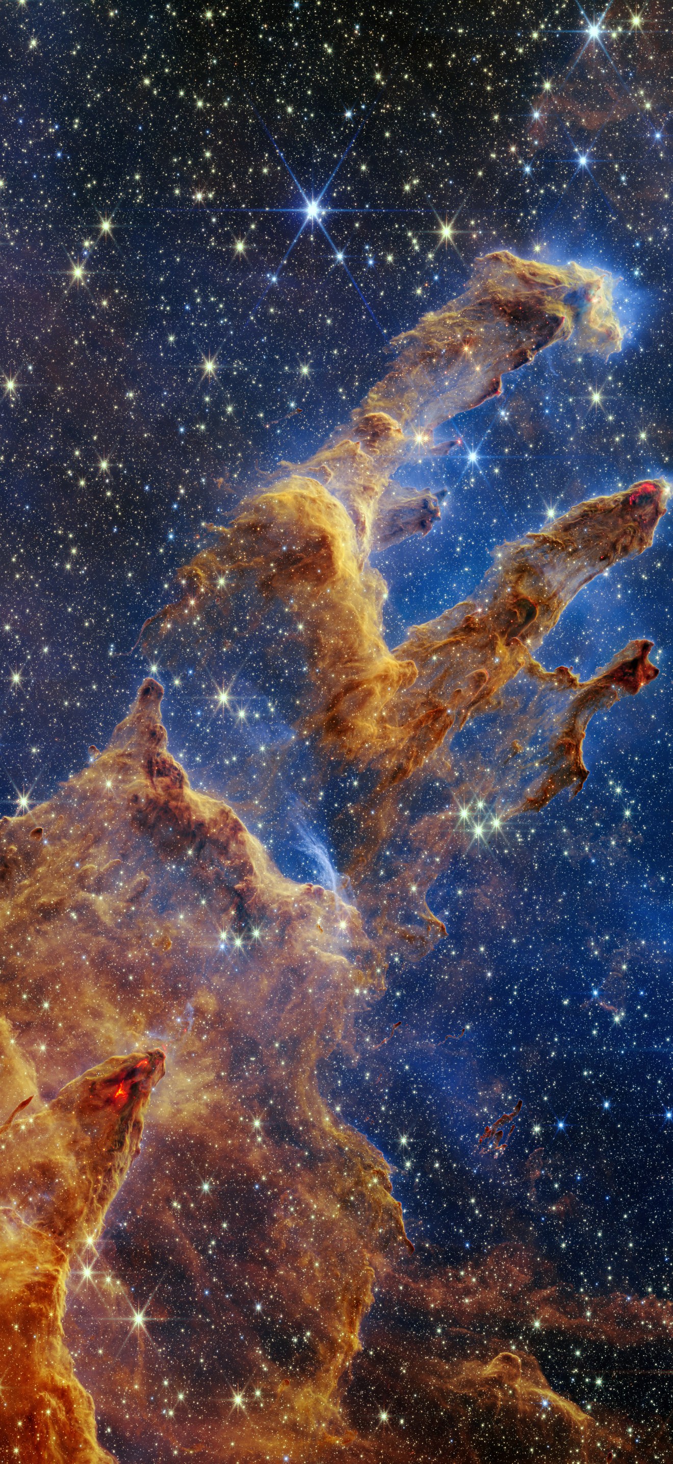 Webb Takes a Stunning, Star-Filled Portrait of the Pillars of Creation (Full View)