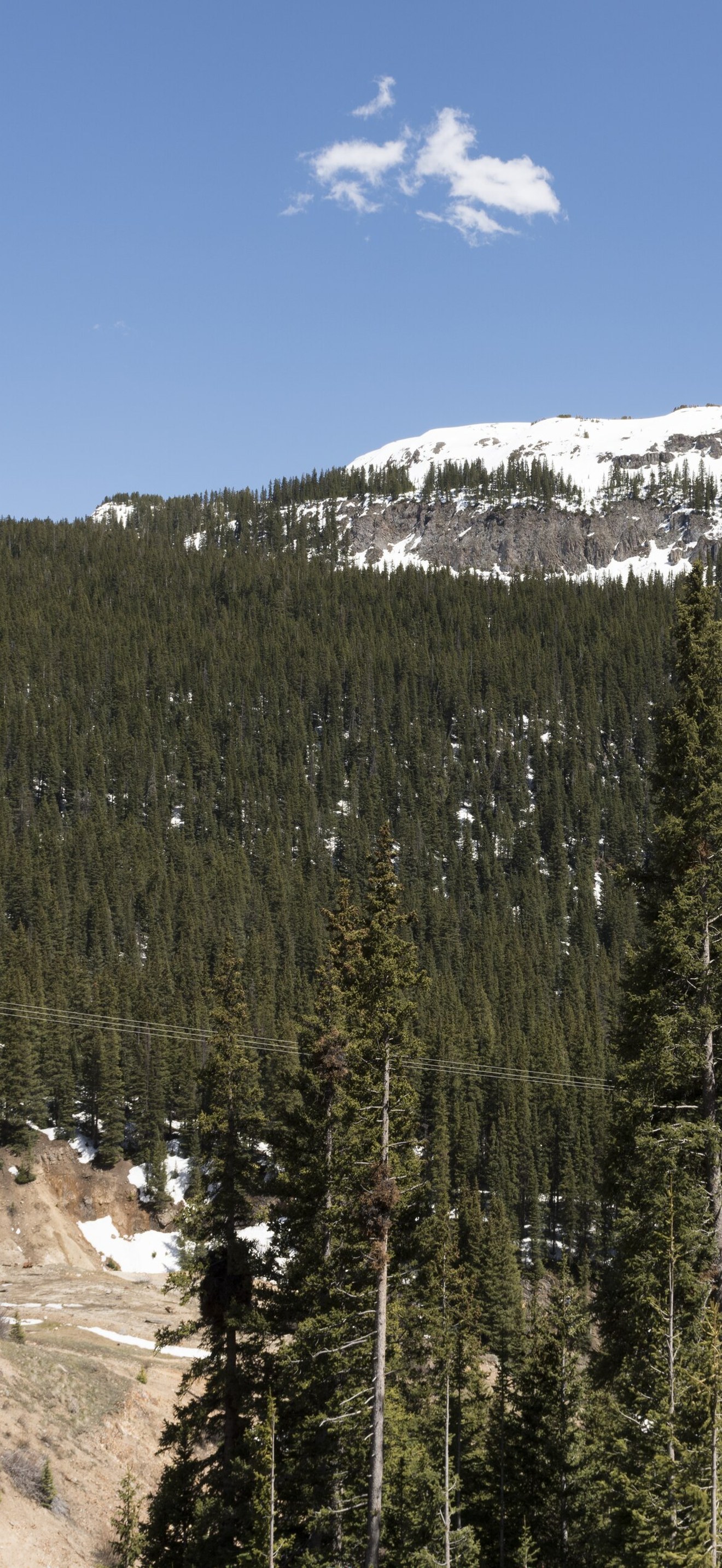 Mountain view along the "Million Dollar Highway" between Silverton and Ouray, high in the